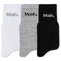 Kit Meias Cano Curto Mash - 3 Pares - Masculina BRANCO/CINZA