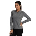 Camiseta Manga Longa Térmica Extreme UV Mescla Gola Alta com Proteção Solar - Feminina CINZA MESCLA