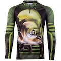 Camiseta Manga Longa de Pesca King Brasil Tamba Sublimada - Masculina VERDE