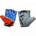 Luvas de Ciclismo Hupi Eco Dedo Curto Maravilha - Adulto VERMELHO/AZUL