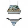 Biquini Alto Giro Poliéster Sensitive Halter Top - Adulto AZUL/VERDE
