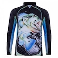 Camiseta Manga Longa de Pesca Go Fisher Tucunaré GO02 - Masculina PRETO