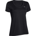 Camiseta Under Armour Tech Short Sleeve V Neck - Feminina PRETO/PRATA