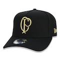 Boné Aba Curva New Era 9Forty A-Frame Corinthians Futebol - Snapback - Adulto PRETO