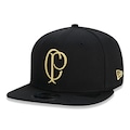 Boné Aba Reta New Era 9Fifty Original Fit Corinthians Futebol - Snapback - Adulto PRETO