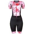 Macaquinho de Ciclismo Mauro Ribeiro Leaf - Feminino PRETO/ROSA