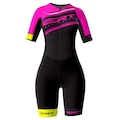 Macaquinho de ciclismo  ERT Elite - Feminino PRETO/ROSA