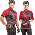 Camisa de Ciclismo Poker Hanya - Unissex VERMELHO/CINZA ESC