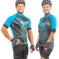 Camisa de Ciclismo Poker Hanya - Unissex AZUL/CINZA ESC