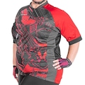Camisa Poker Ciclismo Hanya Plus Size - Unissex PRETO/VERMELHO