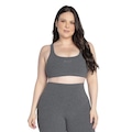 Top Fitness Trinys Plus Size Básico Suplex - Feminino CINZA