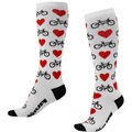 Meias Cano Longo Hupi Love Bike Semi Compressiva - 36 ao 42 - Adulto BRANCO