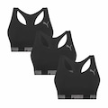 Kit Top Puma Nadador Sem Costura - Feminino - 3 Unidades PRETO