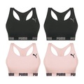 Kit Top Fitness Puma Nadador sem Costura - Feminino - 4 unidades PRETO/ROSA