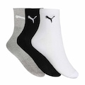 Meia Cano Médio Puma Esportiva - Adulto - 3 Pares CINZA MESCLA