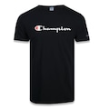 Camiseta Champion Malhão Script Patch Logo - Masculino PRETO