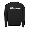 Blusão de Moletom Champion Gola Careca Super Fleece Script Patch - Masculino PRETO