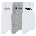 Kit de Meias Cano Curto Mash Algodão Esportiva - Adulto - 3 pares CINZA/CINZA CLA