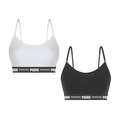 Kit Tops Fitness Puma Modal Stretch - 2 unidades - Feminino BRANCO/PRETO