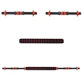 Barra Supino Halter com Rosca e Conector Yangfit Kit 2 em 1 PRETO