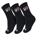 Meia Cano Alto Fila FBox com 3 Pares - 34 ao 38 - Adulto PRETO