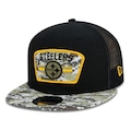 Boné Aba Reta New Era Pittsburgh Steelers 950 NFL 21 Salute Service - Snapback - Adulto PRETO