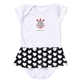 Vestido Body Torcida Baby Corinthians - Infantil BRANCO/PRETO