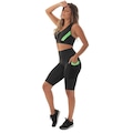 Conjunto Fristyle Fitness  Bermuda e Top Academia - Feminino PRETO