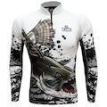 Camiseta de Pesca King Brasil Traira Proteção Solar UV50+ - Masculina BRANCO