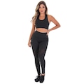 Conjunto Fristyle Fitness Legging e Top Academia - Feminino PRETO