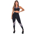 Conjunto Fristyle Fitness Calça Legging e Top Academia - Feminino PRETO