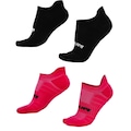 Kit Meia Hupi Corrida Pro Invisível com 02 Pares - 36 ao 42 - Adulto PRETO/ROSA
