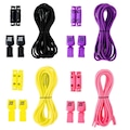 Kit Cadarços Elásticos HUPI Laces com 04 Pares PRETO/ROXO