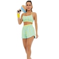 Top Fitness Alto Giro Bodytex II - Feminino AMARELO/VERDE