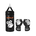 Kit Gorilla Saco De Pancada + Luva Boxe Kit Muay-Thai - Infantil PRETO