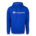 Blusão de Moletom com Capuz Champion Felpado C/ Capuz Superfleece Script - Masculino AZUL