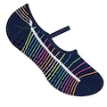 Meia Sapatilha Selene Pilates Anti Derrapante - Adulto MARINHO/VERDE/BRANCO