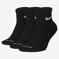 Kit de Meias Cano Curto Nike Everyday Plus Cushioned - Unissex - 3 Pares PRETO