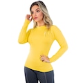 Camiseta Térmica de Compressão Vekyo Segunda Pele Proteção UV - Feminina AMARELO