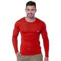 Camiseta Térmica Proteção UV 50+ Manga longa Segunda Pele LJ Camisa UV - Masculina VERMELHO