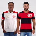 Kit de Camisas do Flamengo Braziline Retrô - 2 Unidades - Masculino BRANCO