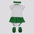 Kit Torcida Baby do Palmeiras : Body + Pantufa + Tiara - Infantil BRANCO
