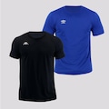 Kit de Camisetas Umbro + Kappa Moderna - Masculina PRETO