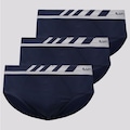 Kit de Cuecas Slip Lupo Microfibra com 3 Unidades - Adulto AZUL ESCURO