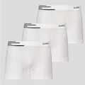 Kit de Cuecas Boxer Lupo Fiber com 3 Unidades - Adulto BRANCO