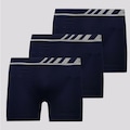 Kit de Cuecas Boxer Lupo Especial Microfibra com 3 Unidades - Adulto AZUL ESCURO