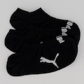 Kit Meia Puma Sapatilha - 3 pares - Adulto PRETO