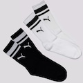 Kit de Meia Cano Longo Puma Heritage - 2 Pares - Feminina BRANCO