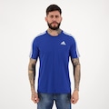 Camiseta adidas Essentials 3-Stripes - Masculina AZUL/BRANCO