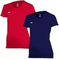 Kit Camisas Penalty X - 2 Unidades - Feminina AZUL ESC/VERMELHO